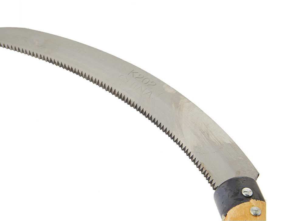 Wooden Harvest Scythe/Berry Knife With Curved Serrated Blade