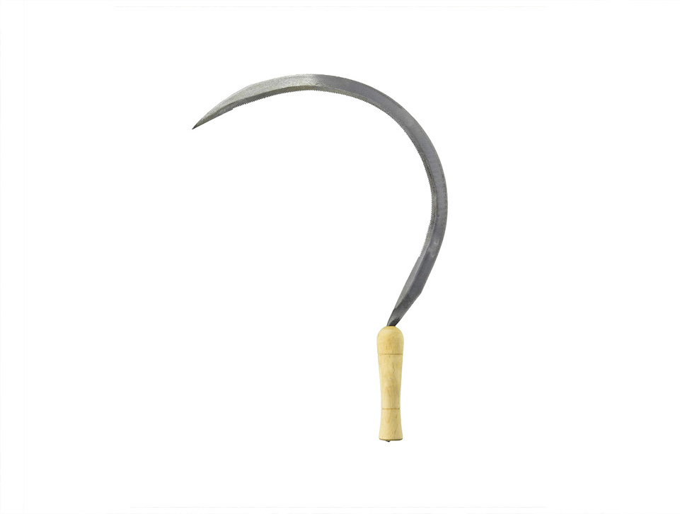 Garden Sickle With Serrated Arc Blade, 20 Inch, Wooden