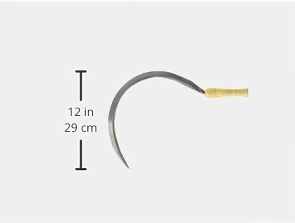 Garden Sickle With Serrated Arc Blade, 20 Inch, Wooden