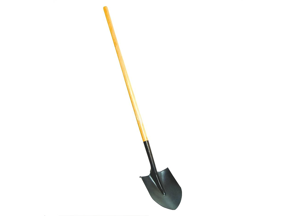 Round Head Shovel Lightweight Wooden Handle Garden Shovel